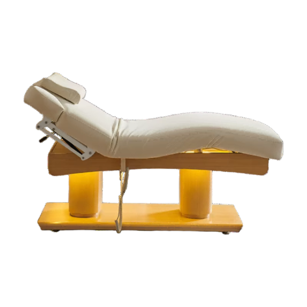 Salon Furniture White Gold Electric Facial Cosmetic Beauty Massage Bed... - Massage Bed | Nova Spa Equipment
