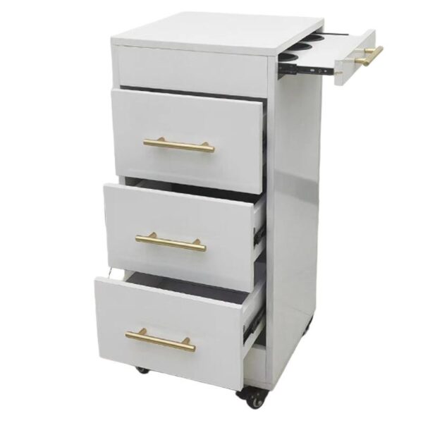 Esthetician Trolley Cart - Barbershop White 3 Tier Beauty Salon Hai by Nova