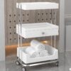 Metal Salon Trolley - Makeup Saloon Equipment Gold Pink Silver by Nova