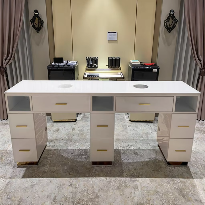 Nova marble top manicure table for professional salon use