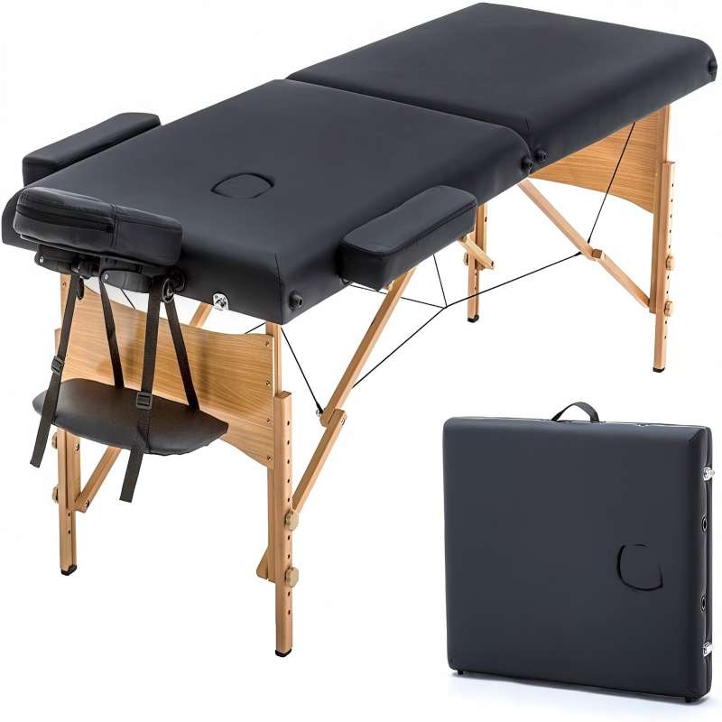 Foldable Portable Salon Beauty Massage Bed Modern Style Adjustable Woo... - Massage Bed | Nova Spa Equipment