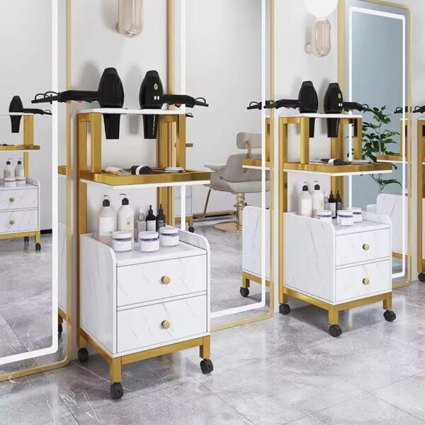 Gold Salon Trolley - Stylish Gold SPA Salon Furniture Trolley by Nova