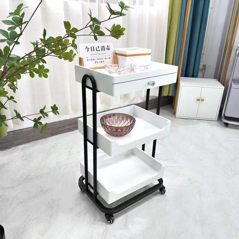 Metal Salon Trolley - Makeup Saloon Equipment Gold Pink Silver by Nova