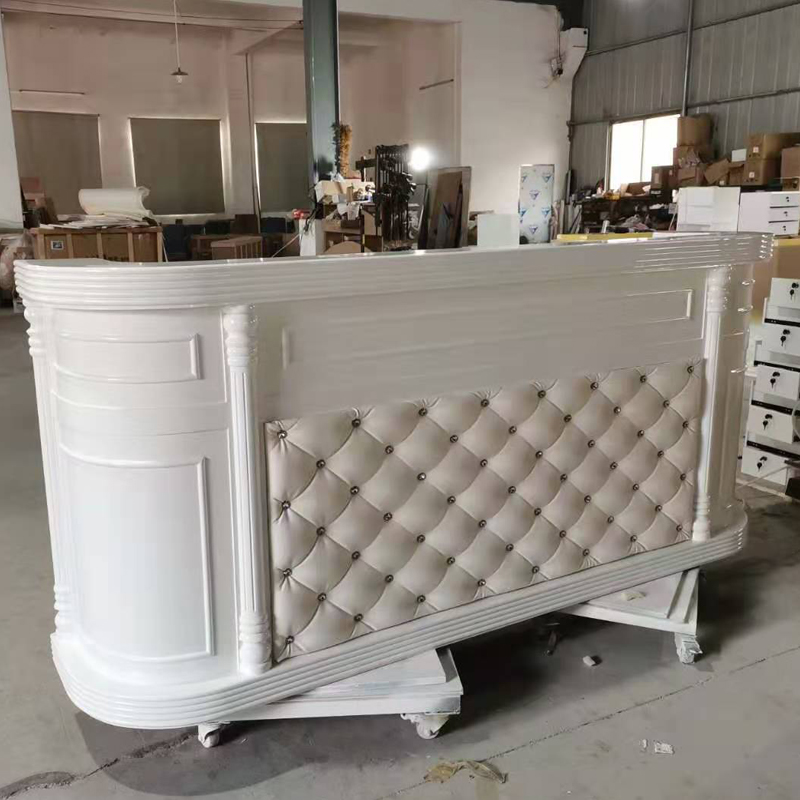 White salon reception table shop furniture