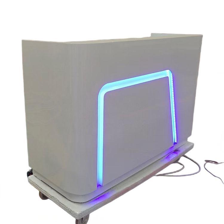 White reception desk for hair salon