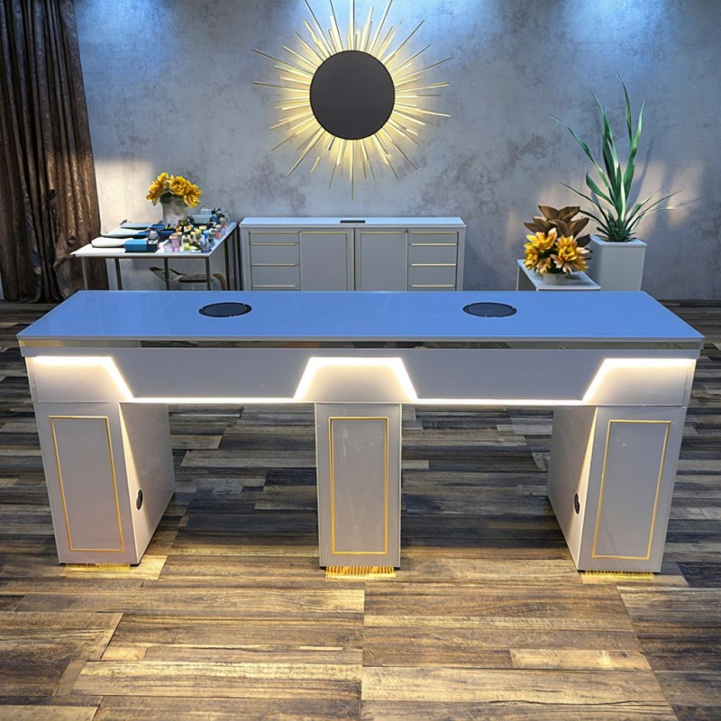 White marble manicure table with modern design - Nova