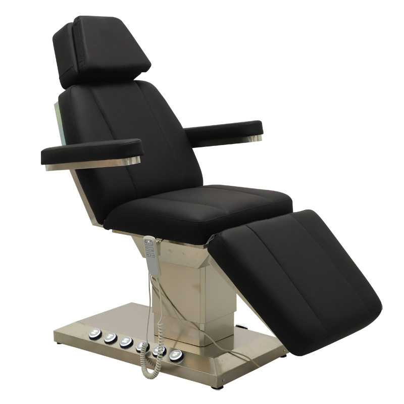 Beauty Shop Salon Furniture Black Leather Silver Metal Base Facial Sal... - Massage Bed | Nova Spa Equipment