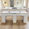Side view of marble top manicure table - Nova salon furniture