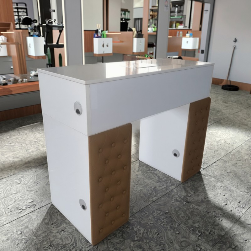 Nova custom marble top manicure table with built-in dust cleaner