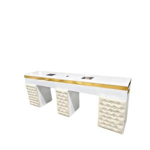 Double nail desk with storage for two workstations - Nova salon furniture