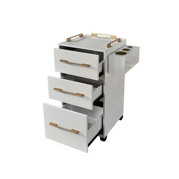 Esthetician Trolley Cart - Barbershop White 3 Tier Beauty Salon Hai by Nova