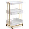 Metal Salon Trolley - Makeup Saloon Equipment Gold Pink Silver by Nova