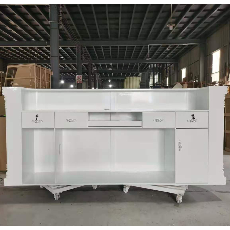 White beauty salon reception desk shop furniture
