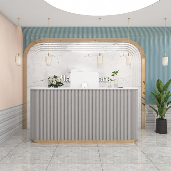4 Salon front desk counter curved design