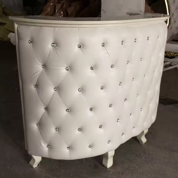 4 Pink tufted salon reception counter front desk