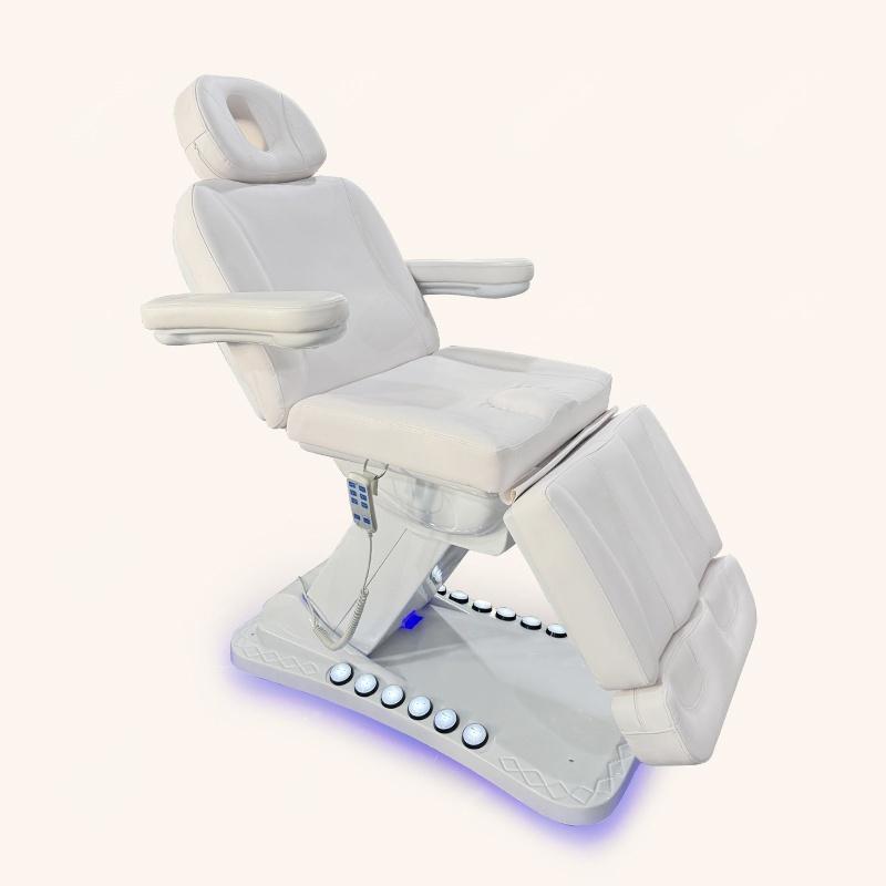 Salon Furniture Full White Foot Control Salon Beauty Bed 3 Motors Elec... - Massage Bed | Nova Spa Equipment
