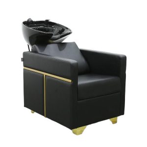 Barbershop Furniture Black Gold Head Spa Washing Chair