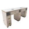 Modern manicure table with white marble top - Nova nail station