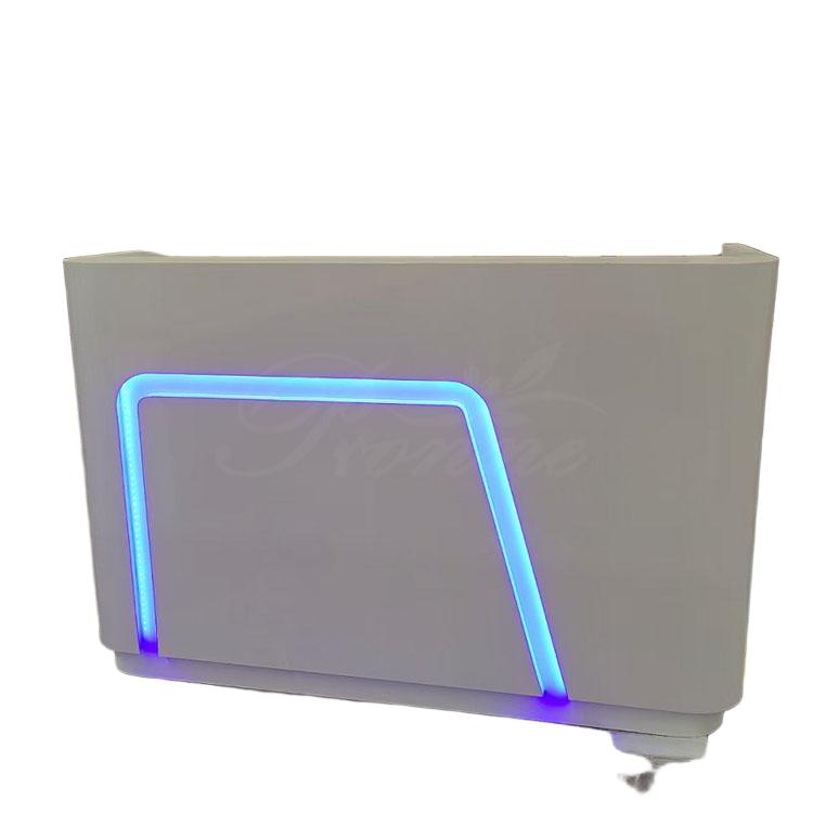 Hair salon white reception counter front desk