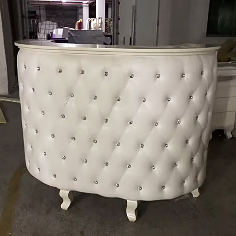 Luxury marble beauty salon reception desk with LED