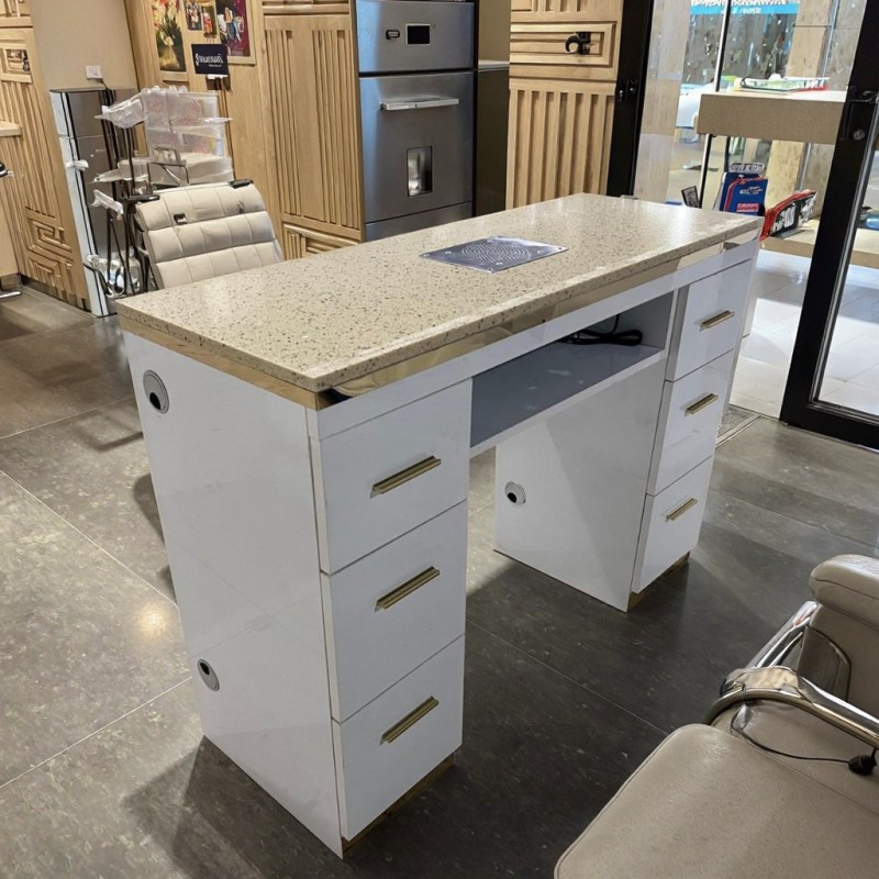Professional nail technician table with drawer storage - Nova