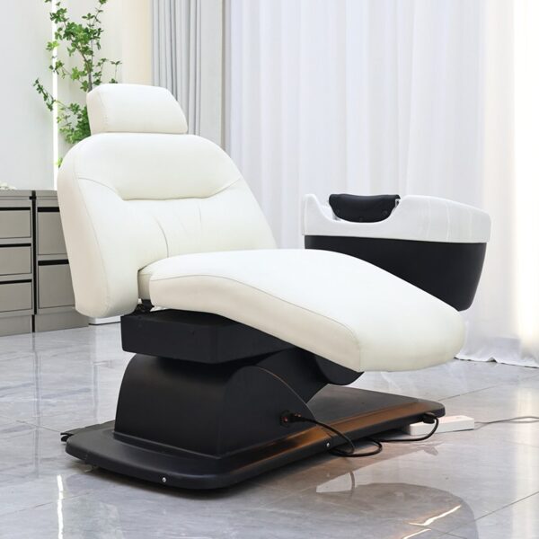 5 Luxury electric reclining shampoo sink and chair with head spa massage hair wash basin