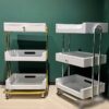 Metal Salon Trolley - Makeup Saloon Equipment Gold Pink Silver by Nova