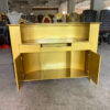 6 Gold stone tufted salon reception desk front counter
