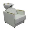 White gold reclining head therapy spa washing chair for barbershop and salon shampoo