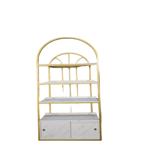 Luxury Wooden Rack with LED Lighting Gold Luxury Storage