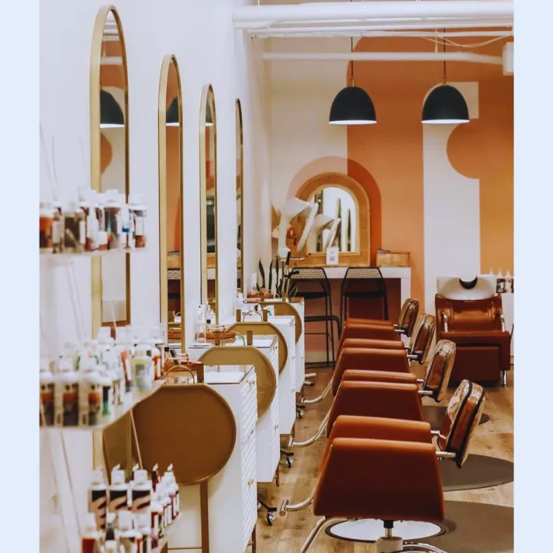 Salon Interior Design 2026 featuring modern layout, natural materials, and layered lighting