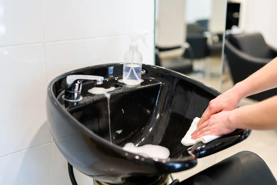 Daily routine shown in Tips for Cleaning and Maintaining Salon Shampoo Bowls between clients