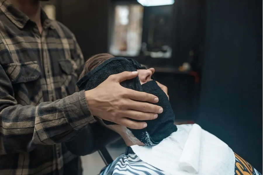 Hot towel service as part of Barber Essentials, 13 Supplies You’ll Need for Your Barbershop