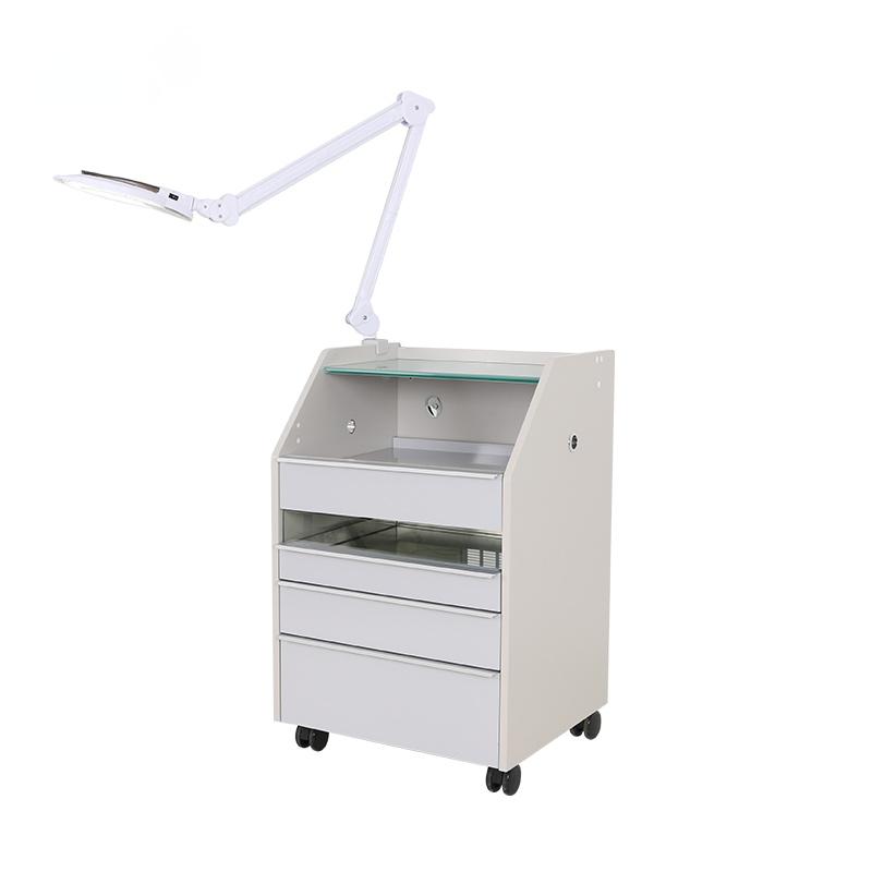 1 Glass Salon Trolley - 4 Layer MDF Pedicure Tool Cart Trolley f by Nova