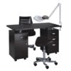 1 White modern nail table set with dust collector - Nova manicure station