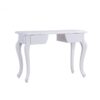 1 Antique style MDF nail desk with garden carving and white finish - Nova