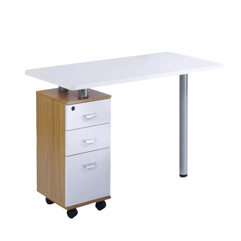 1 White manicure table with chair set and magnifying lamp - Nova salon furniture