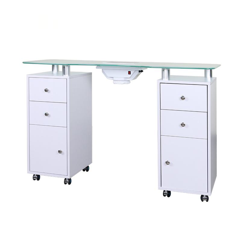 1 MDF manicure table with dust collector and double storage drawers - Nova