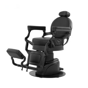 Electric Barber Chair for Men Black Styling Hairdressing Swivel Chair Adjustable Height and Backrest Chaise Barbier for Salon