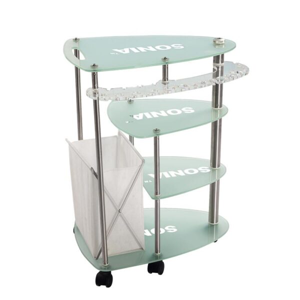Glass Salon Trolley - Luxury Orginal Glass Barber Trolley Cart by Nova