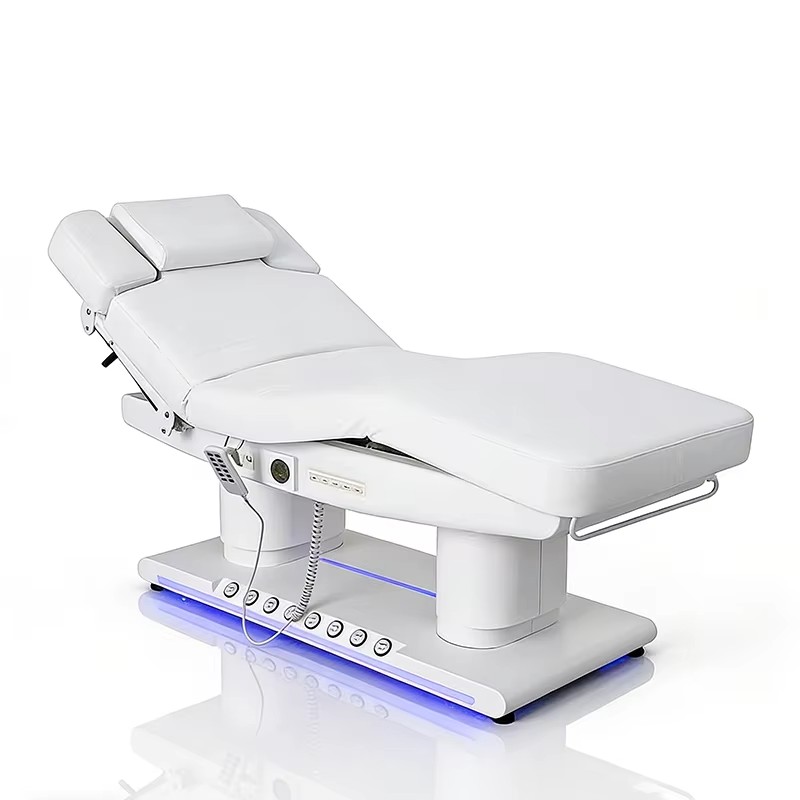 Full White Salon Furniture 4 Motors Facial Care Medical Spa Bed Modern... - Medical Treatment Bed | Nova Spa Equipment