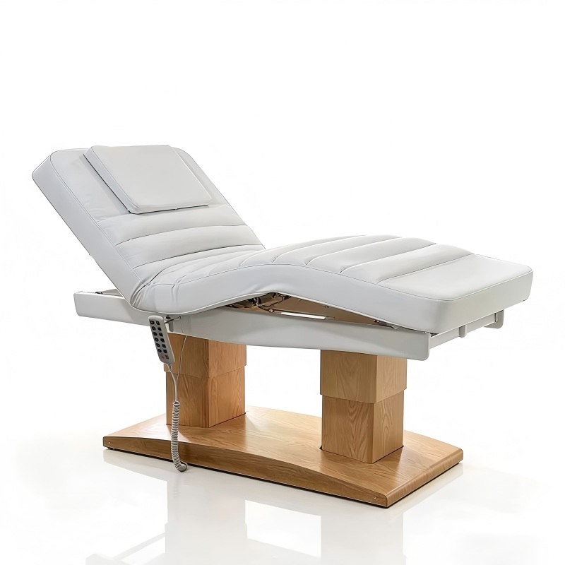 Wood Grain Base 4 Motors Electric Curved Massage Table Luxury Beauty S... - Massage Bed | Nova Spa Equipment
