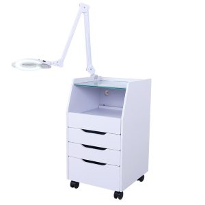 Glass Salon Trolley - Luxury Pedicure Trolley with LED Cold Li by Nova