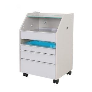Glass Salon Trolley - 4 Layer MDF Pedicure Tool Cart Trolley f by Nova