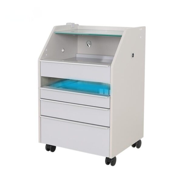 Glass Salon Trolley - 4 Layer MDF Pedicure Tool Cart Trolley f by Nova