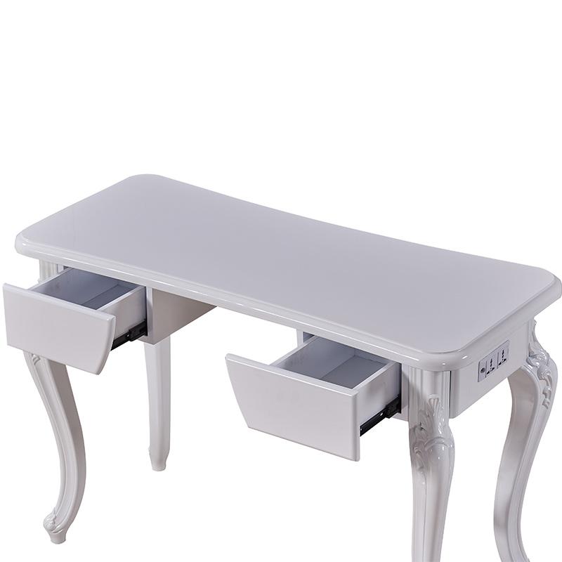 2 White antique style manicure table with elegant carved details - Nova