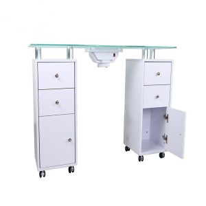 Nova MDF nail table with built-in dust collector and drawers