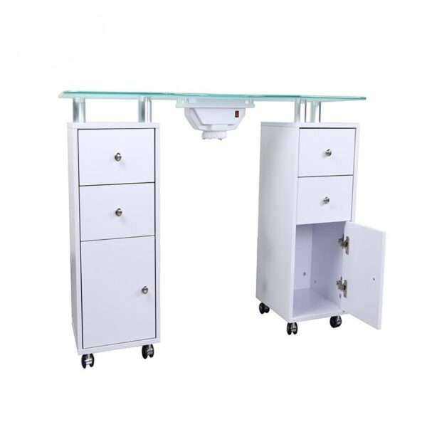 2 Nova MDF nail table with built-in dust collector and drawers