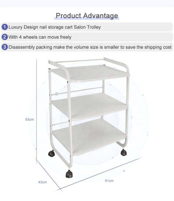 2 Metal Salon Trolley - Professional Modern Design Metal Hair Sa by Nova