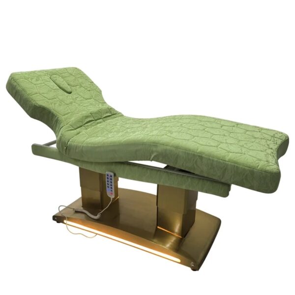 2 Green Velvet High Density Mattress Stainless Steel With Light Base 4 M... - Massage Bed | Nova Spa Equipment